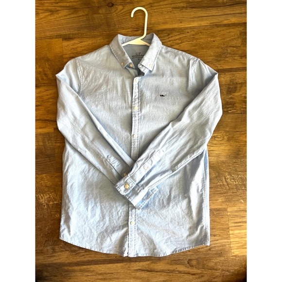 Vineyard Vines Boys Light Blue Button Up 
Shirt Size 16 Long Sleeve Basic - Picture 9 of 9